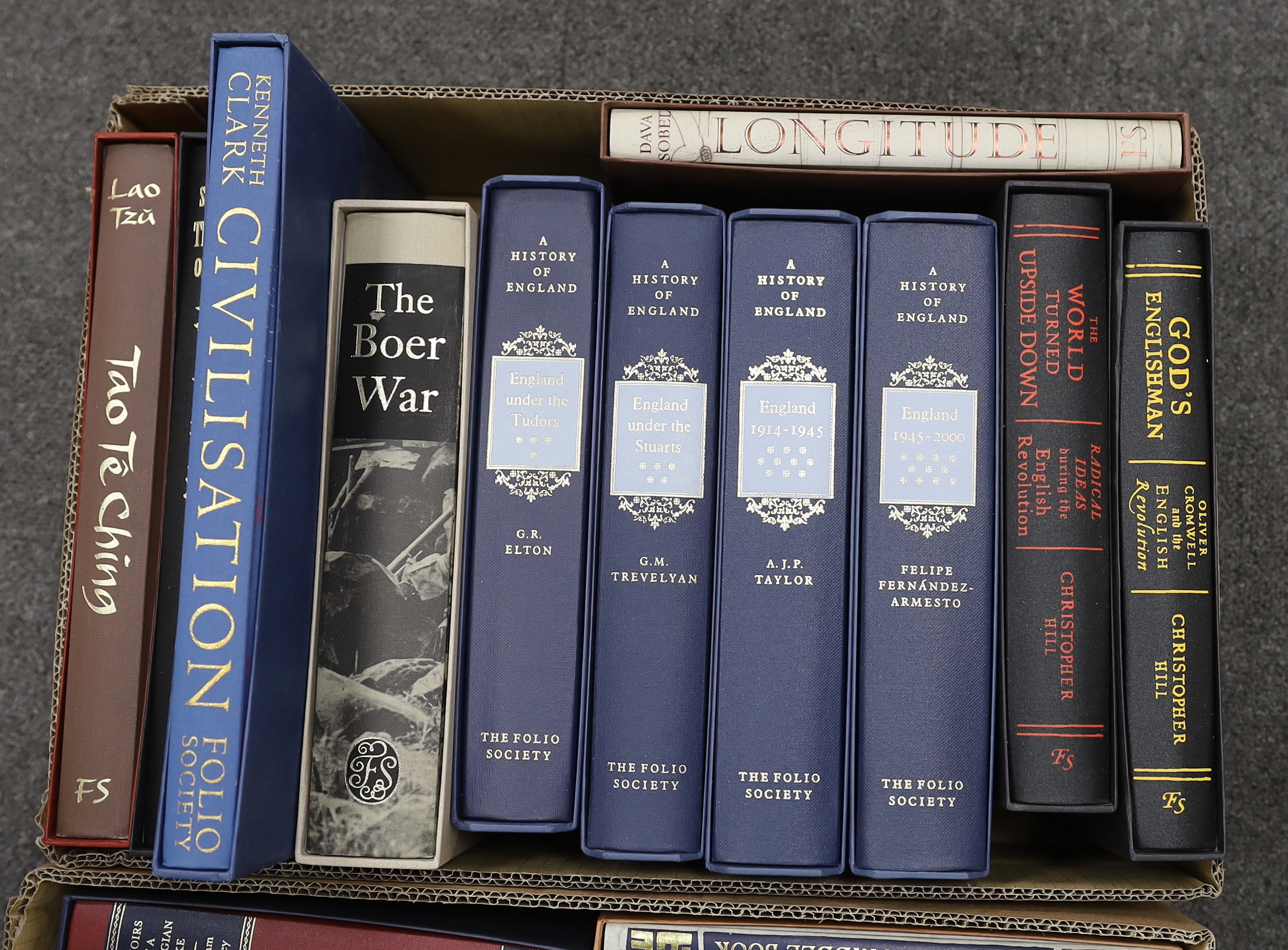 Folio Society - Mostly historical, includes Hobbes's Leviathan, Pakenham's Boer War; Hill's God's Englishman; Fuller's Worthies, and others (19)